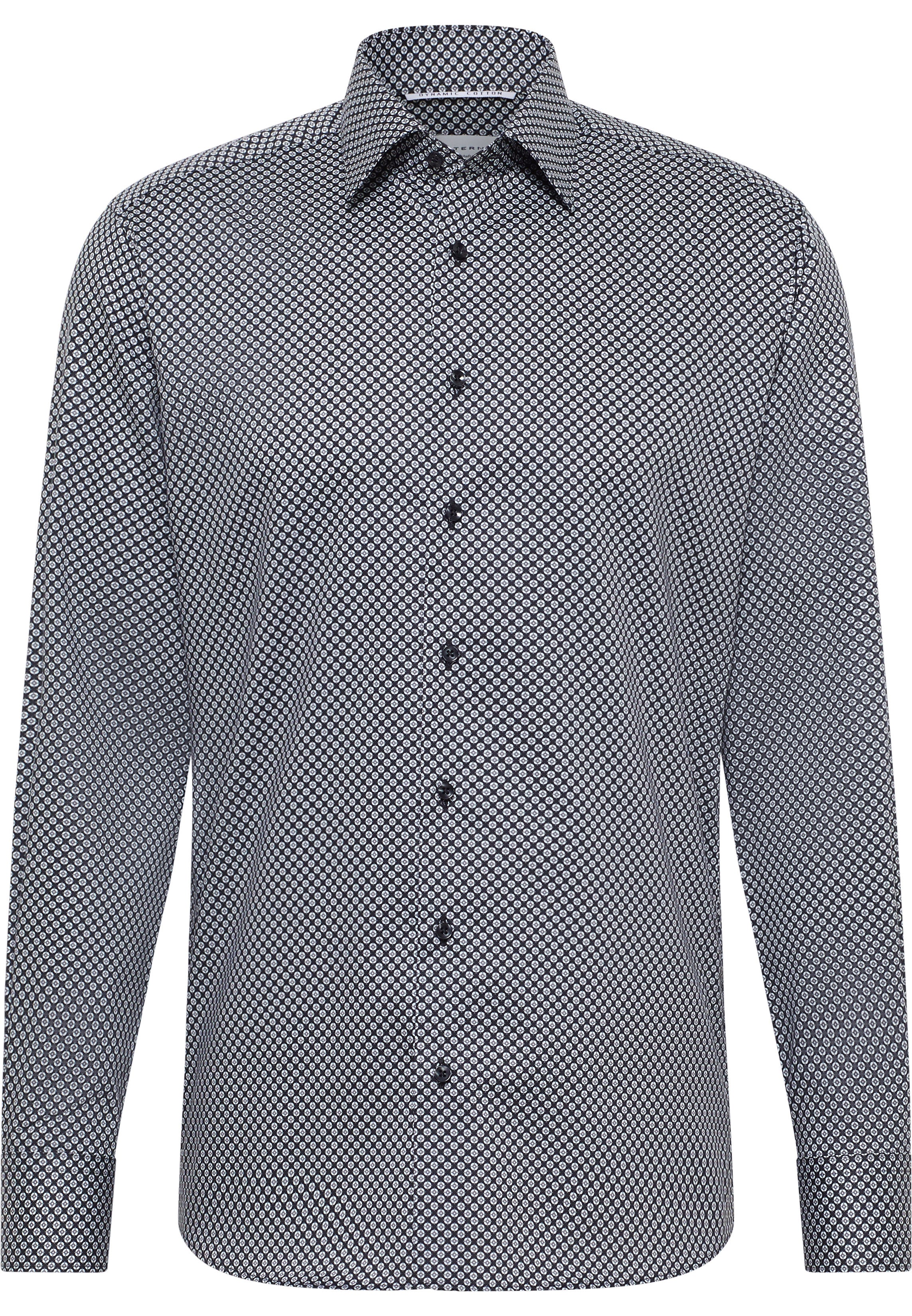 ETERNA MODERN FIT Langarm Hemd - Silver Dots Night - 1216-38-X171