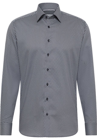 ETERNA MODERN FIT Langarm Hemd - Silver Dots Night - 1216-38-X171