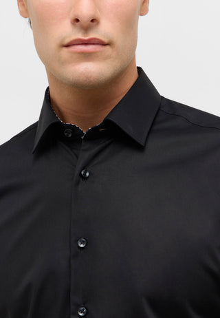 ETERNA SLIM FIT Natural Stretch Langarm Hemd - Obsidian Night Poplin - 1282-39-F141