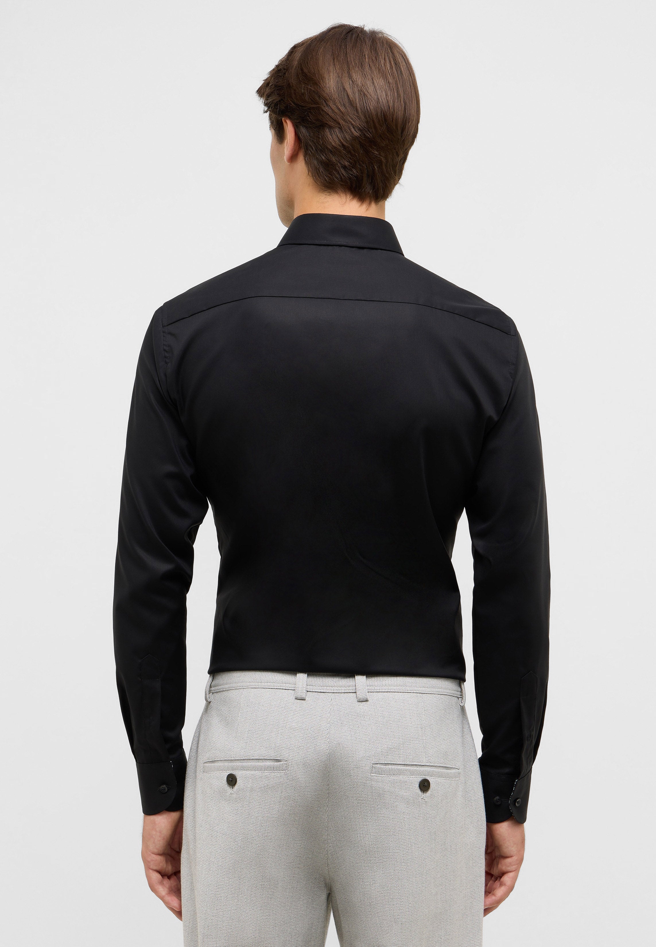 ETERNA SLIM FIT Natural Stretch Langarm Hemd - Obsidian Night Poplin - 1282-39-F141 von Eterna