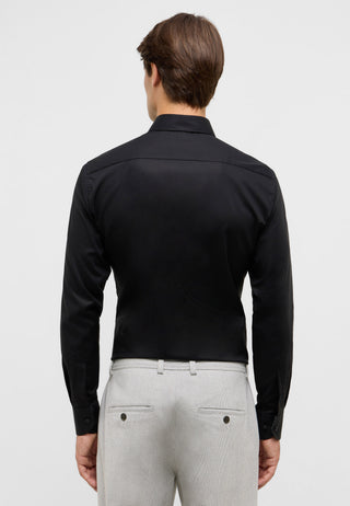ETERNA SLIM FIT Natural Stretch Langarm Hemd - Obsidian Night Poplin - 1282-39-F141