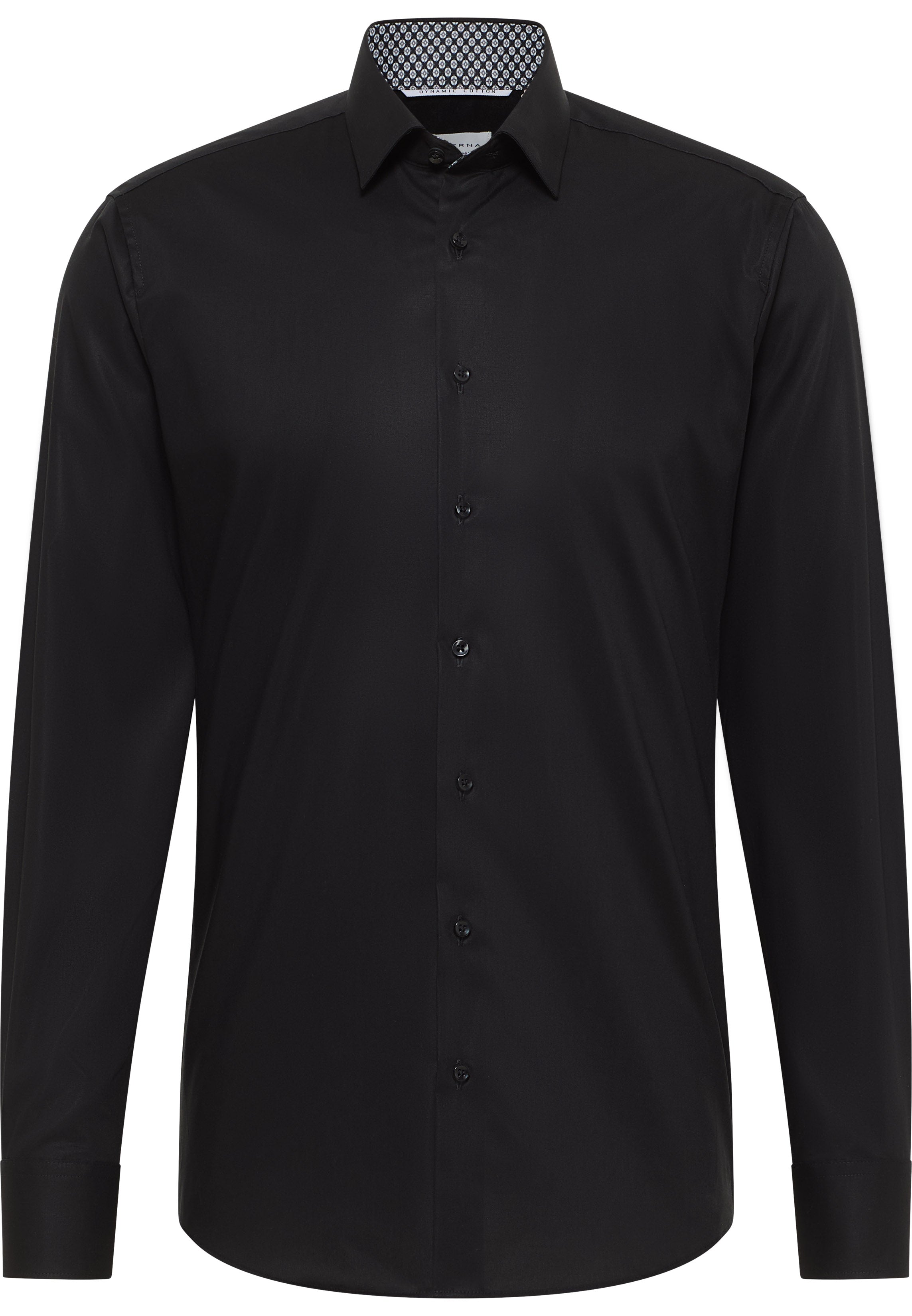 ETERNA SLIM FIT Natural Stretch Langarm Hemd - Obsidian Night Poplin - 1282-39-F141