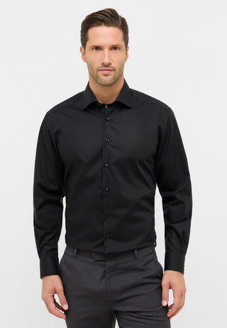 ETERNA MODERN FIT Natural Stretch Langarm Hemd - Midnight Noir - 1282-39-X14K