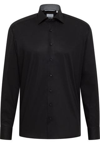 ETERNA MODERN FIT Natural Stretch Langarm Hemd - Midnight Noir - 1282-39-X14K
