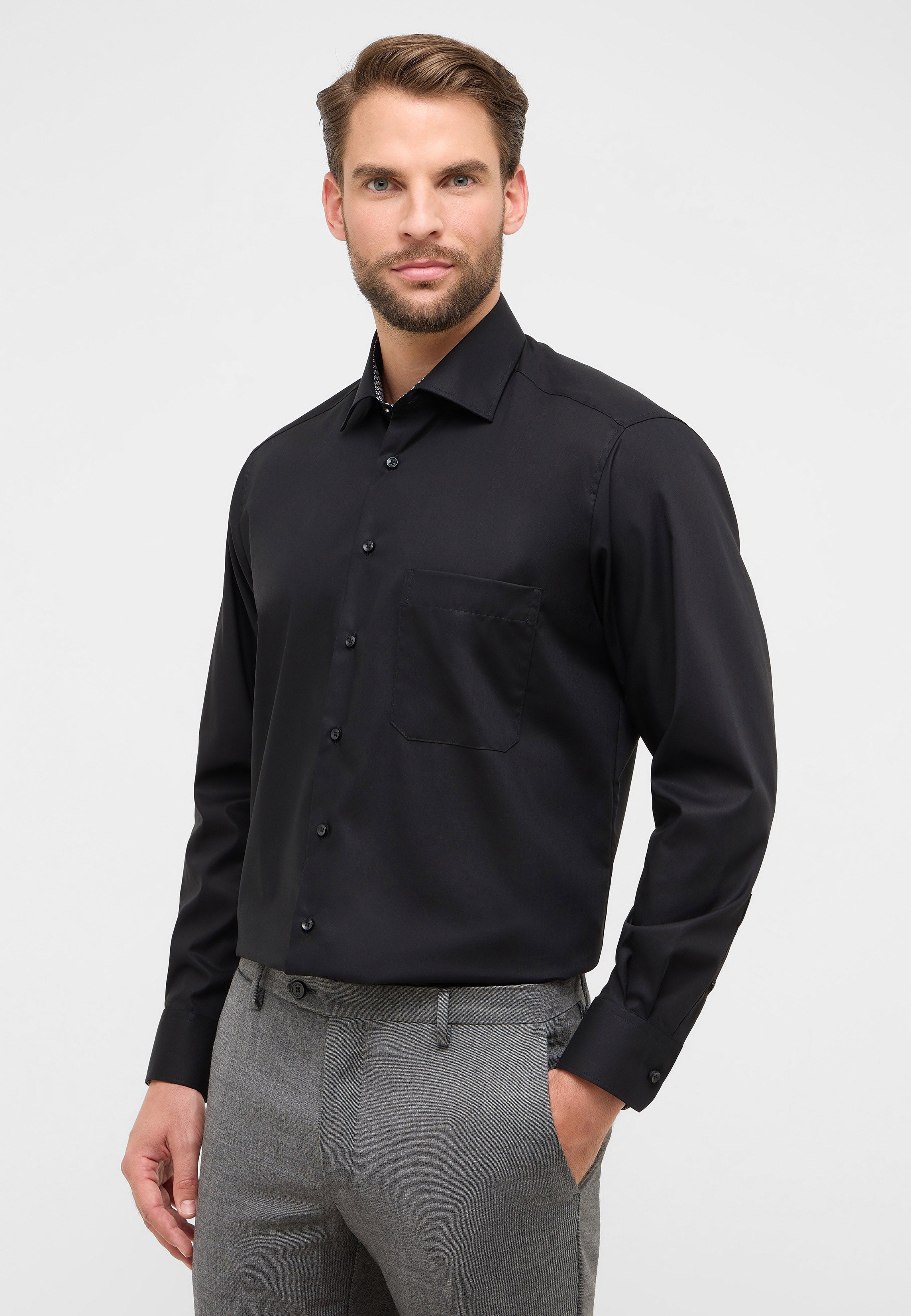 ETERNA COMFORT FIT Langarm Hemd - Midnight Popeline - 1282-39-E15K von Eterna
