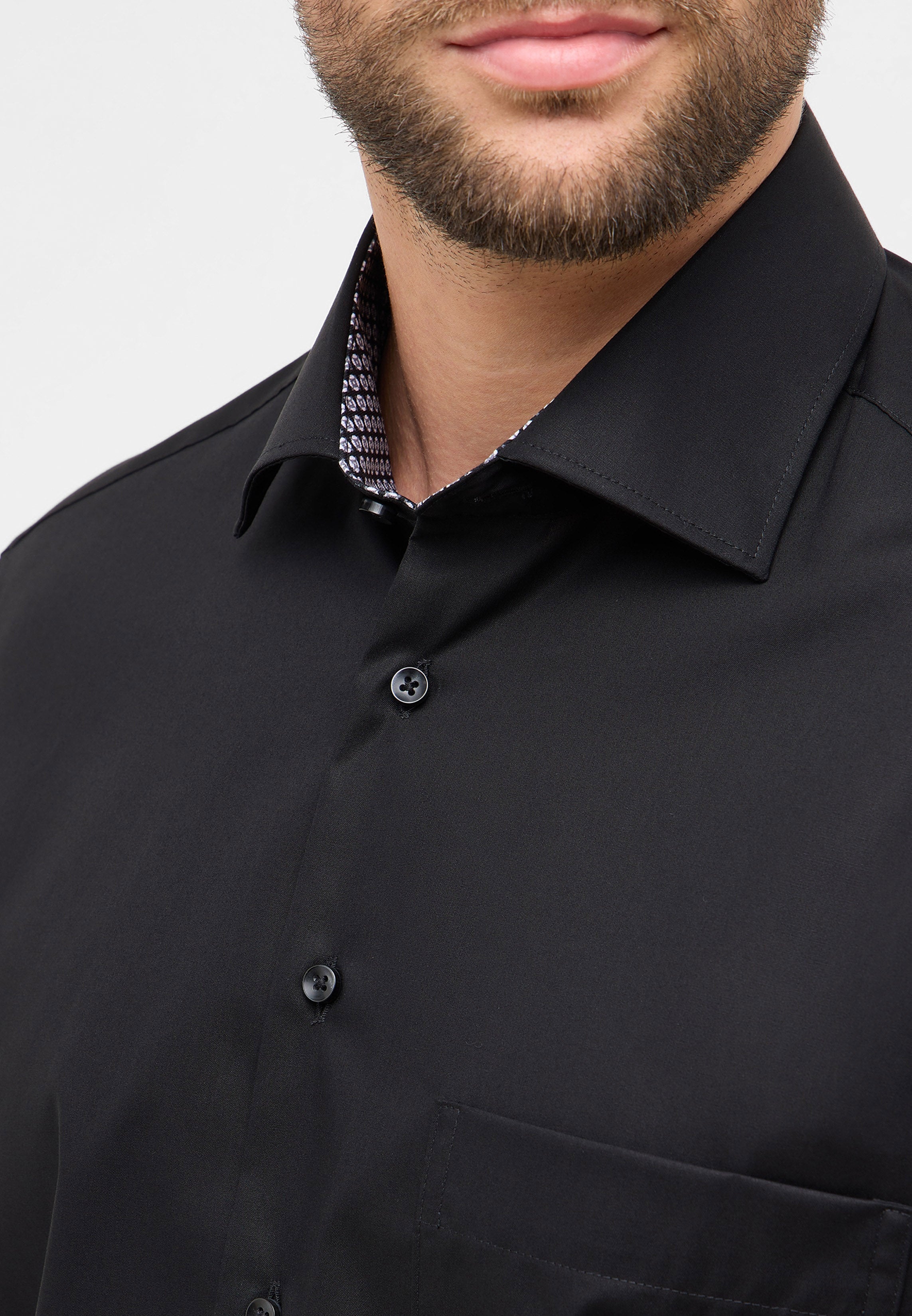 ETERNA COMFORT FIT Langarm Hemd - Midnight Popeline - 1282-39-E15K von Eterna