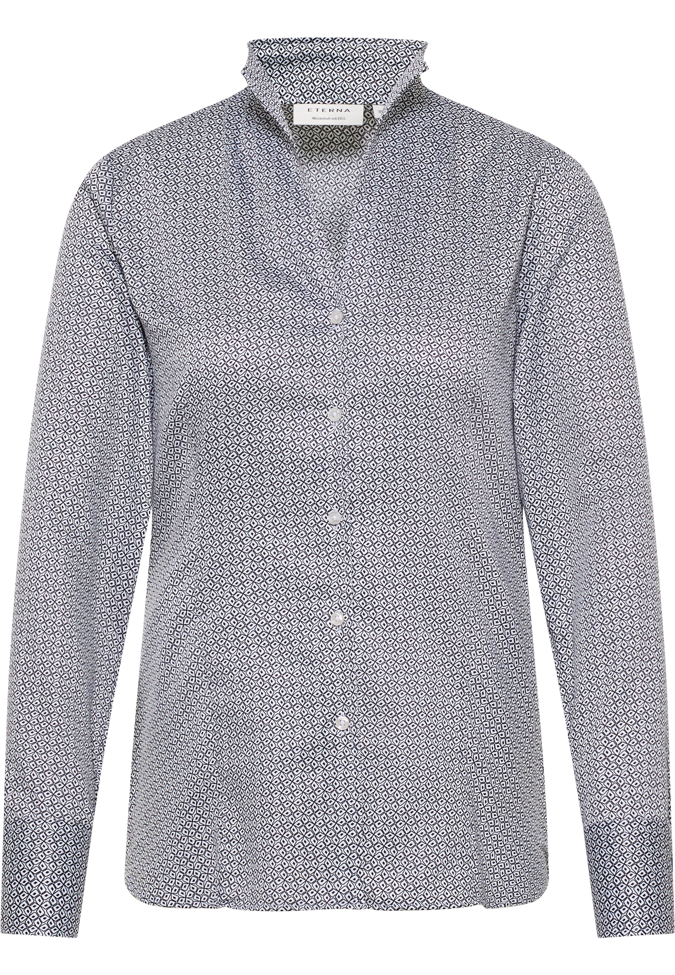ETERNA REGULAR FIT Langarm Bluse - Starlit Check Grey - 7134-39-D266