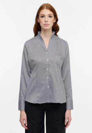 ETERNA REGULAR FIT Langarm Bluse - Starlit Check Grey - 7134-39-D266