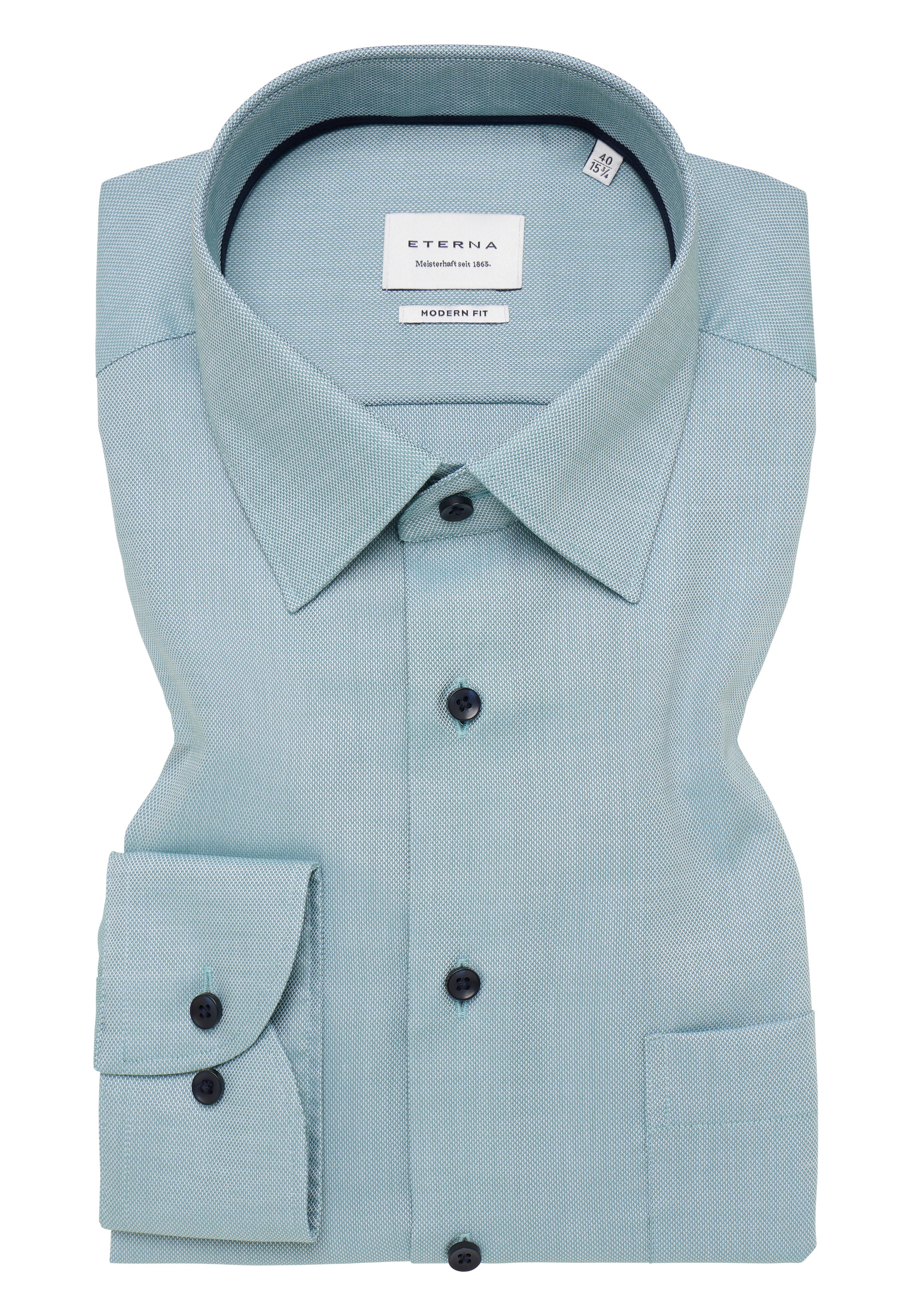 ETERNA MODERN FIT Langarm Hemd - Ocean Mist Blue - 8464-43-X181