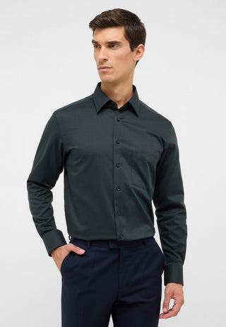 ETERNA MODERN FIT Langarm Hemd - Deep Teal Texture - 8464-49-X181