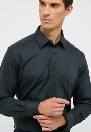ETERNA MODERN FIT Langarm Hemd - Deep Teal Texture - 8464-49-X181