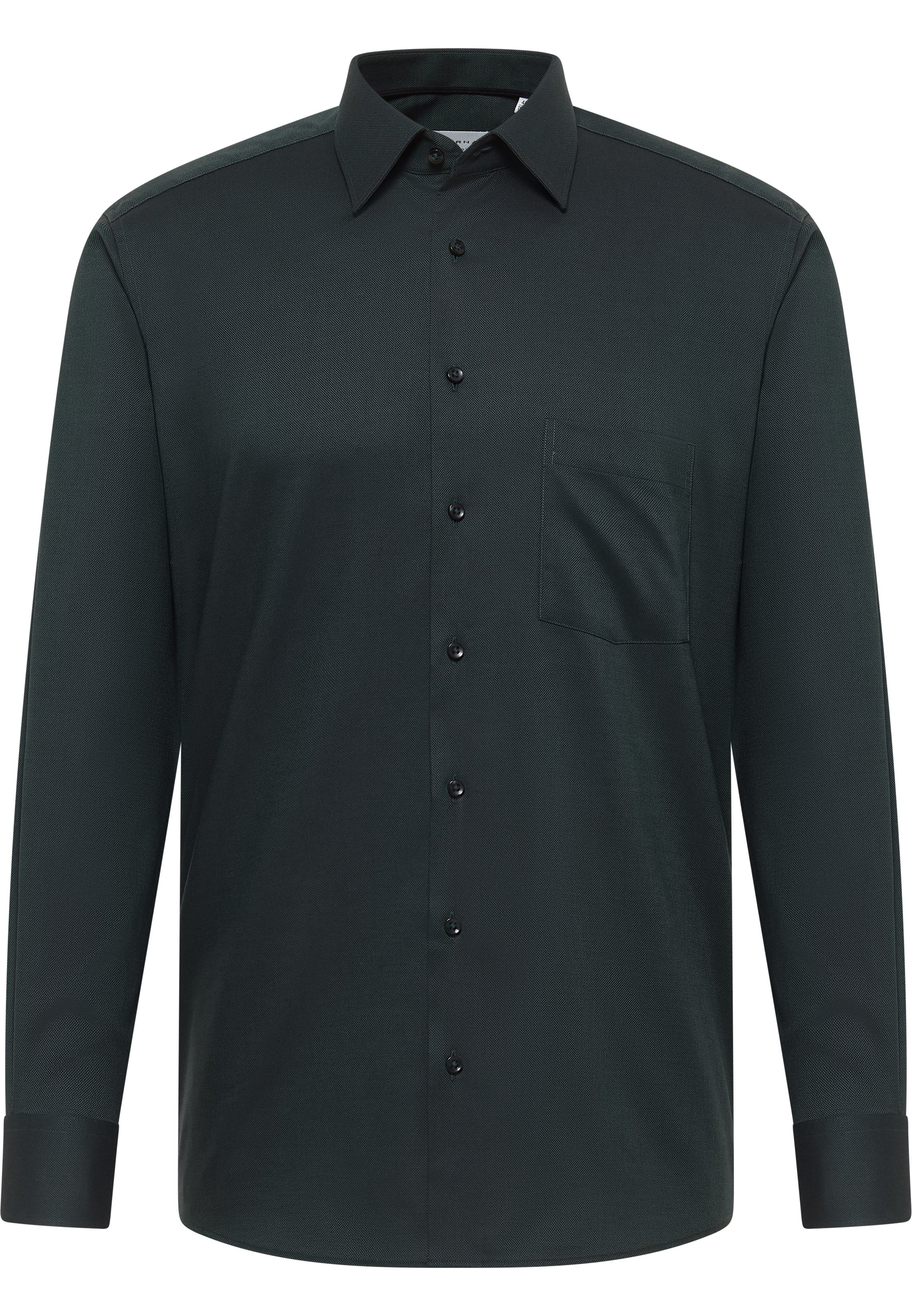 ETERNA MODERN FIT Langarm Hemd - Deep Teal Texture - 8464-49-X181