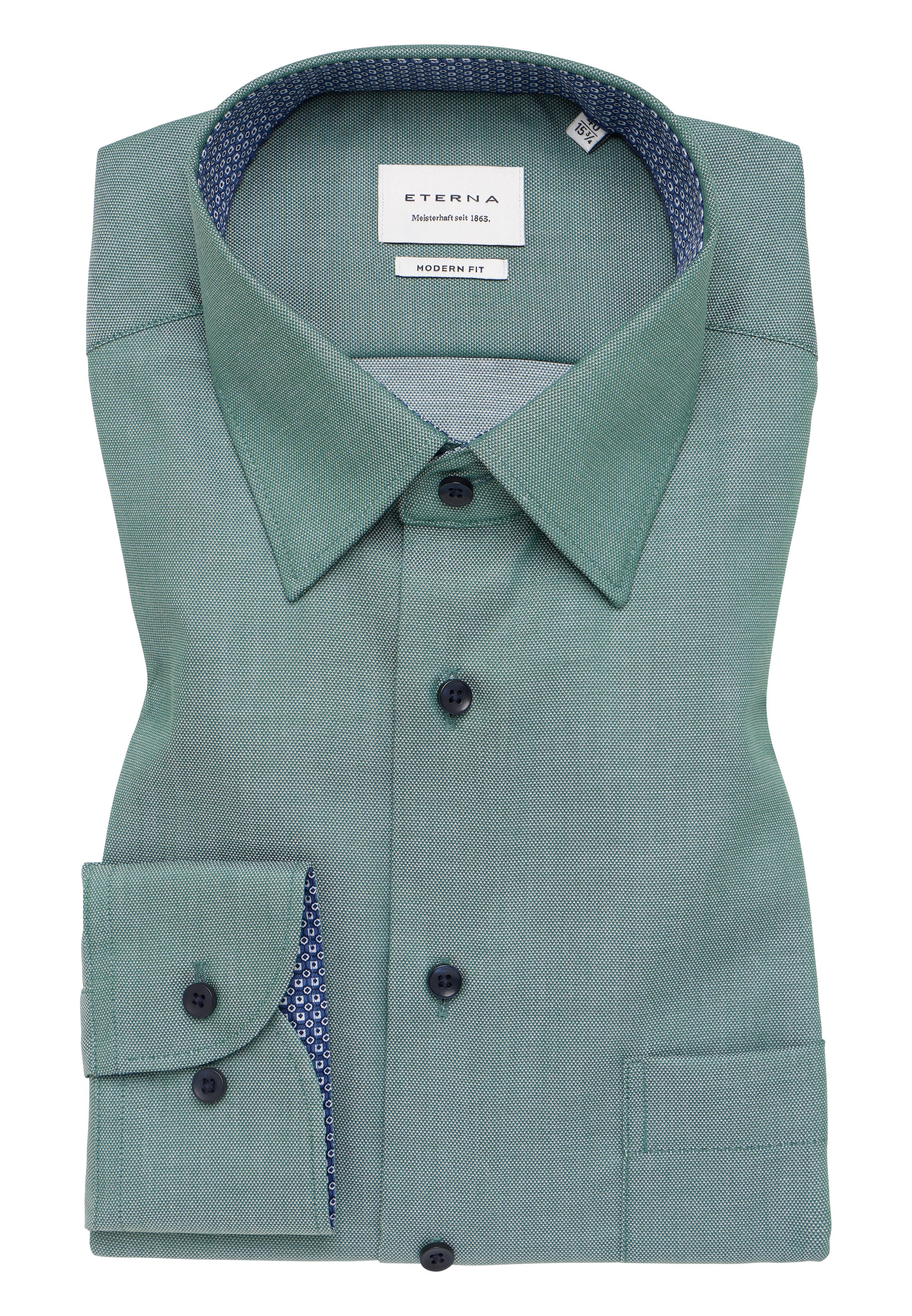 ETERNA MODERN FIT Langarm Hemd - Seafoam Weave - 1007-42-X141