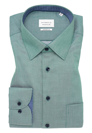 ETERNA COMFORT FIT Langarm Hemd - Seafoam Tweed Green - 1007-42-E141