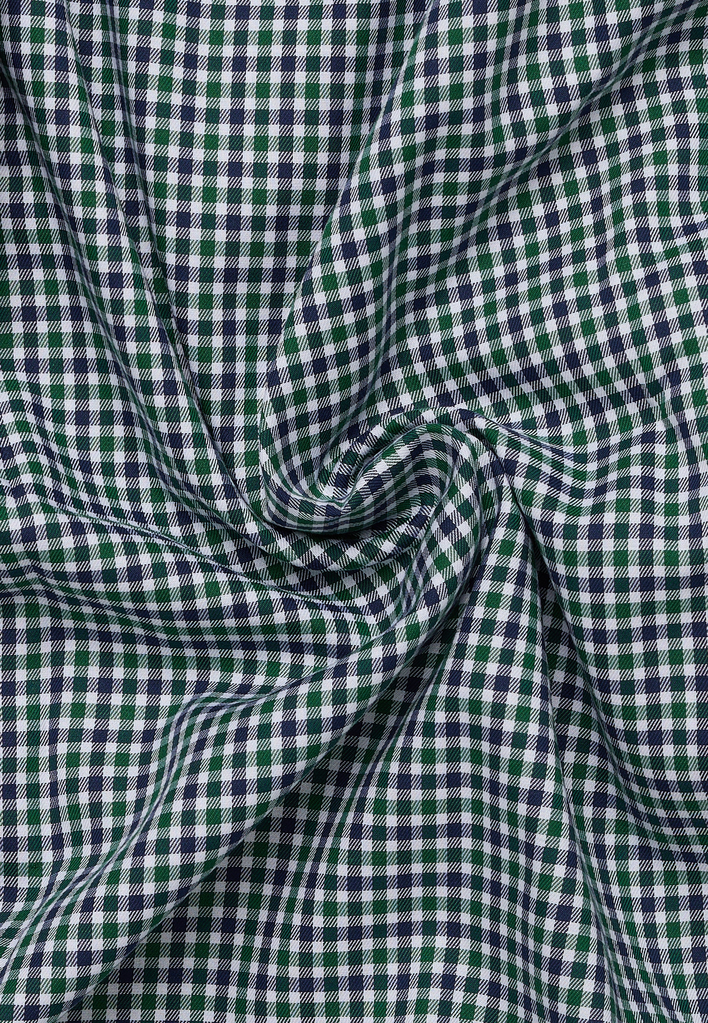 ETERNA COMFORT FIT Langarm Hemd - Evergreen Grid Blue - 1012-45-E114 von Eterna