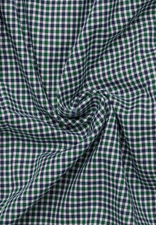ETERNA COMFORT FIT Langarm Hemd - Evergreen Grid Blue - 1012-45-E114