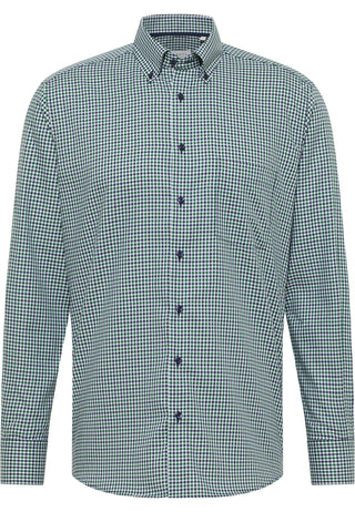 ETERNA MODERN FIT Langarm Hemd - Verdant Gingham Blue - 1012-45-X114