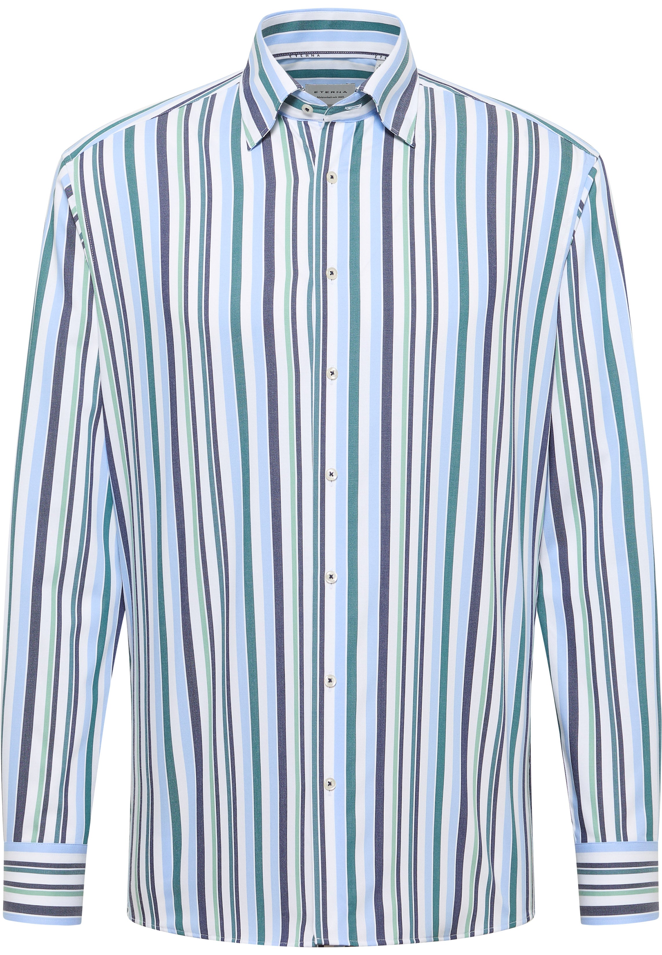 ETERNA MODERN FIT Langarm Hemd - Coastal Mint Stripe - 1245-46-X11U