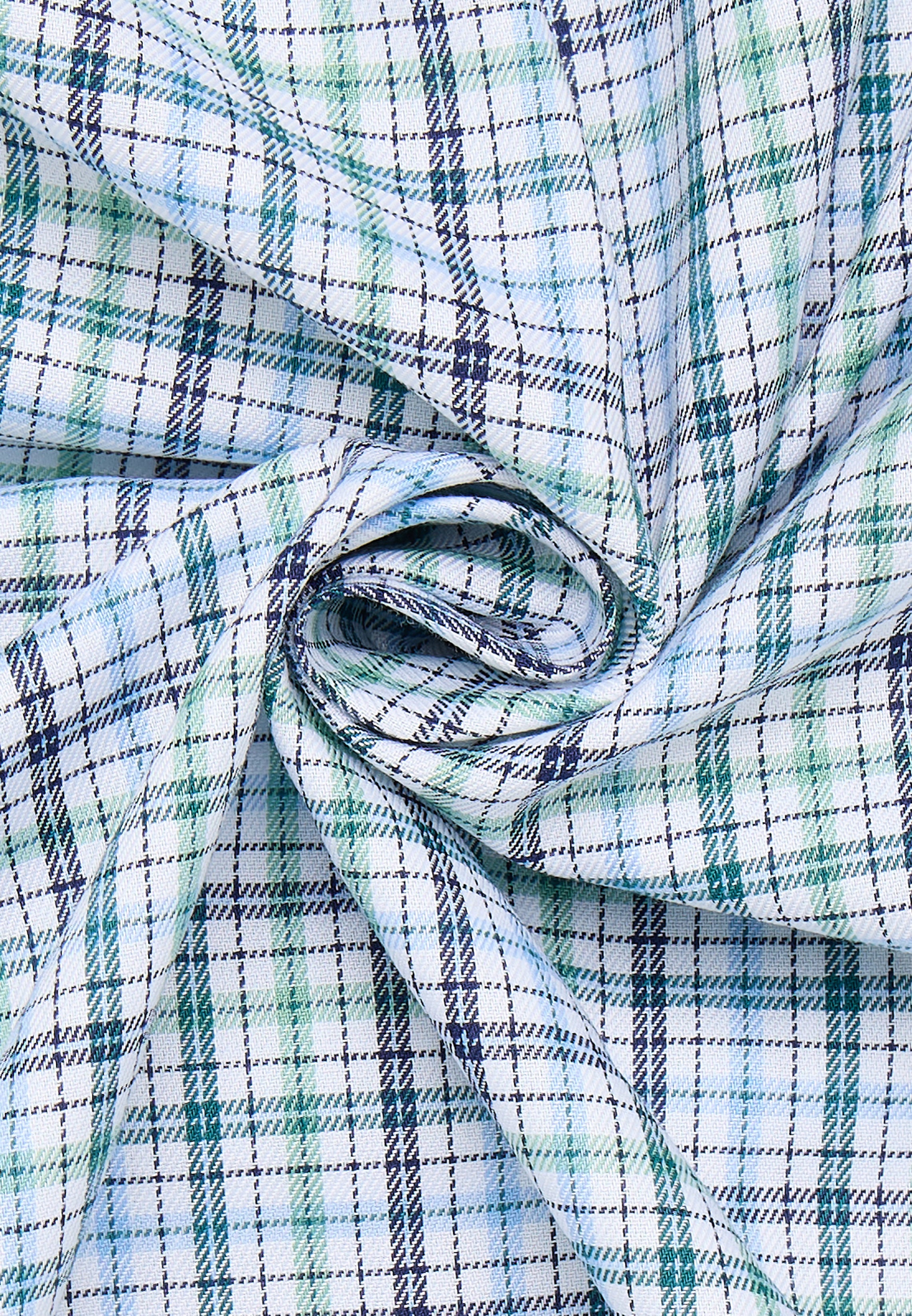 ETERNA COMFORT FIT Langarm Hemd - Seafoam Plaid Blue - 1278-40-E114 von Eterna