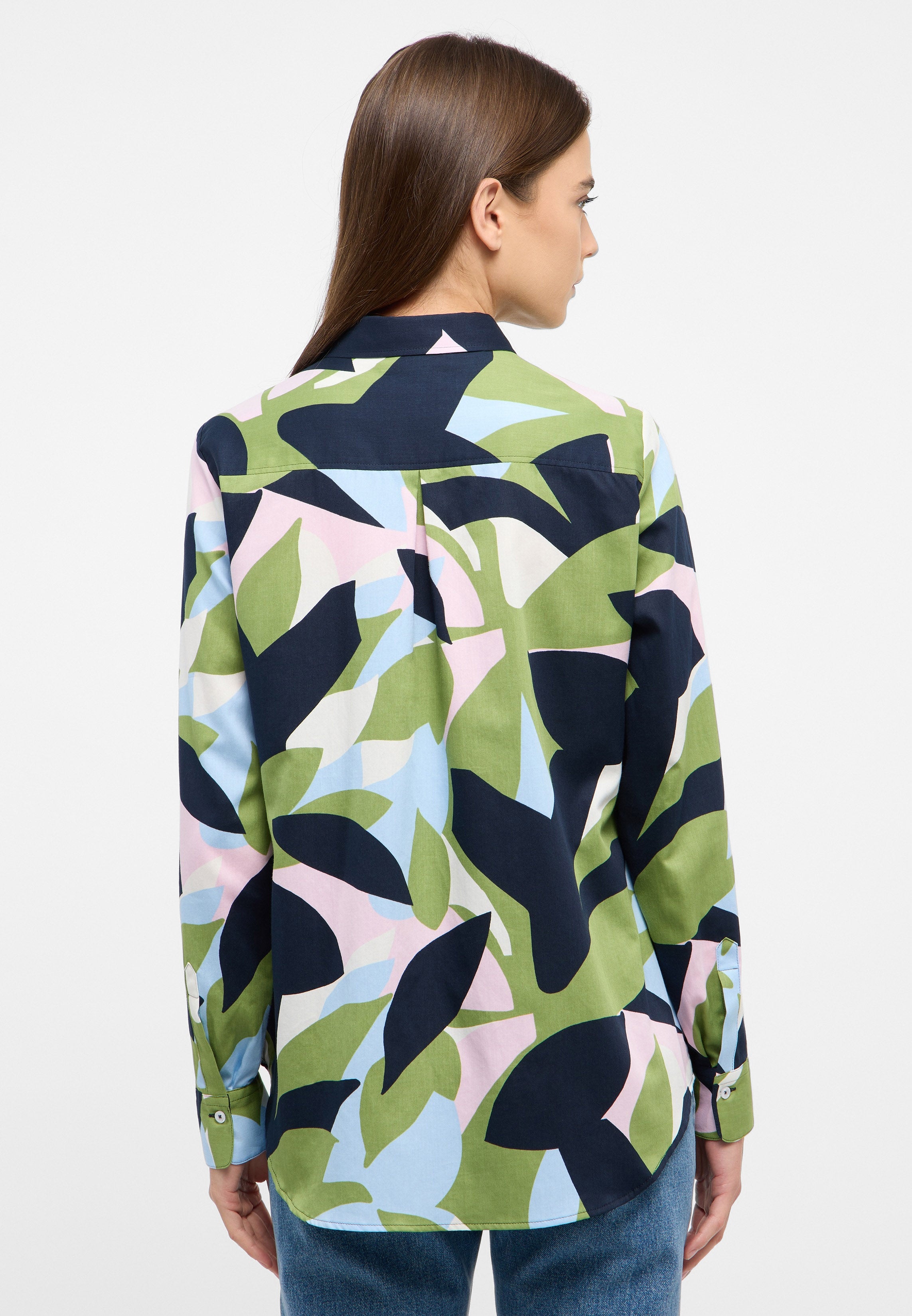 ETERNA REGULAR FIT Bluse - Ocean Leaf Garden - 7037-40-D935 von Eterna