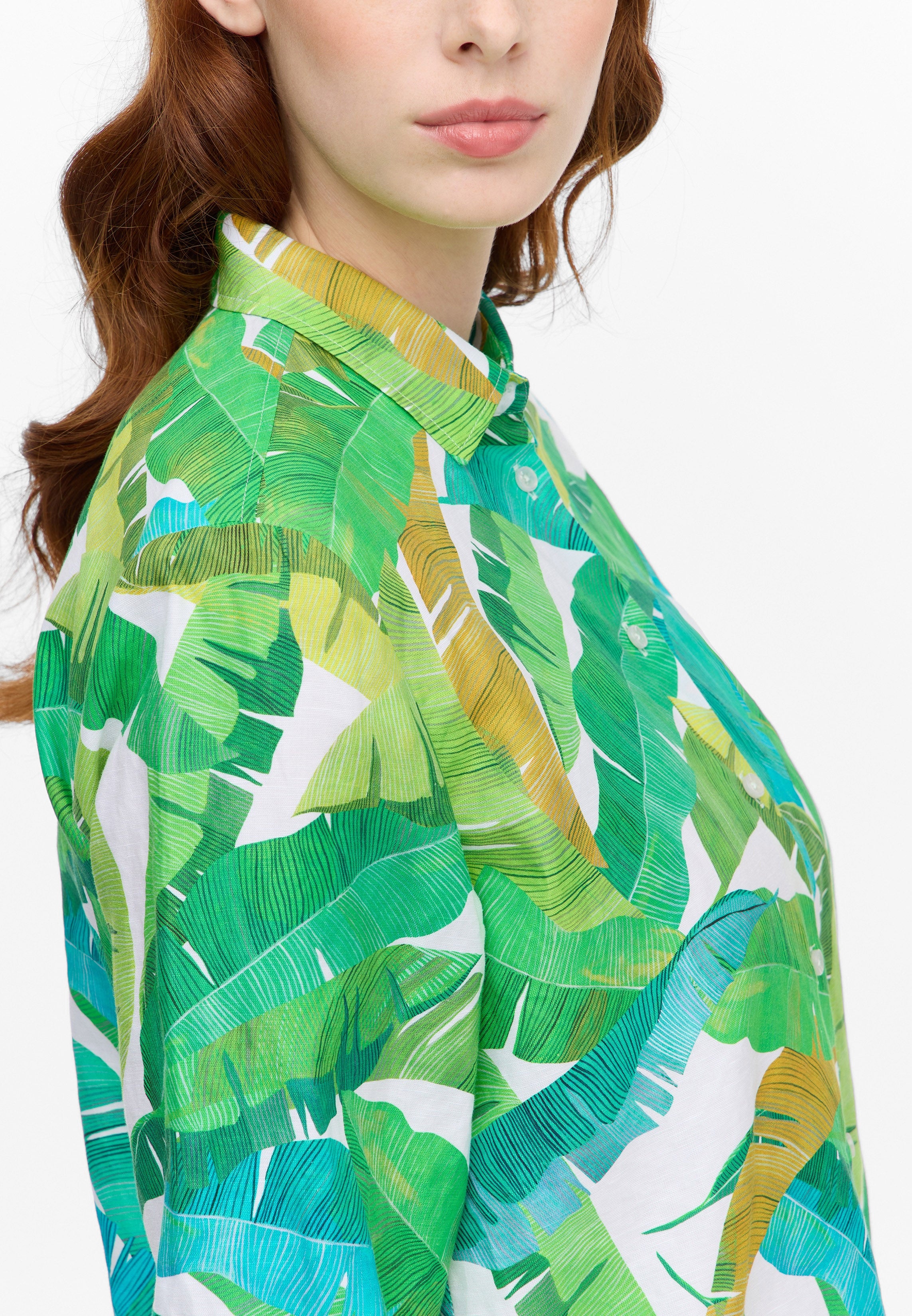 ETERNA REGULAR FIT Bluse - Emerald Palm Splash - 7180-40-R352 von Eterna