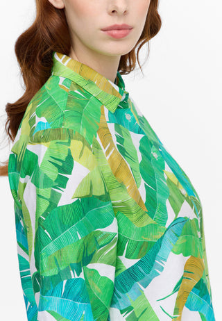 ETERNA REGULAR FIT Bluse - Emerald Palm Splash - 7180-40-R352