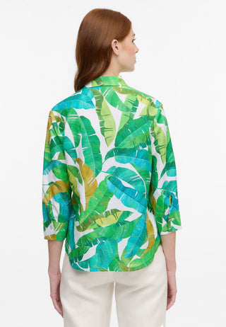 ETERNA REGULAR FIT Bluse - Emerald Palm Splash - 7180-40-R352