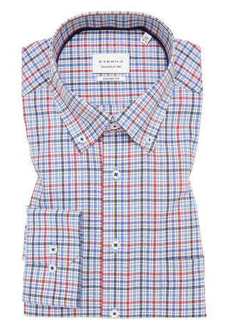 ETERNA COMFORT FIT Langarm Hemd - Harbor Check Rose - 1278-50-E114