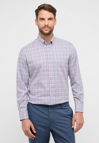 ETERNA COMFORT FIT Langarm Hemd - Harbor Check Rose - 1278-50-E114