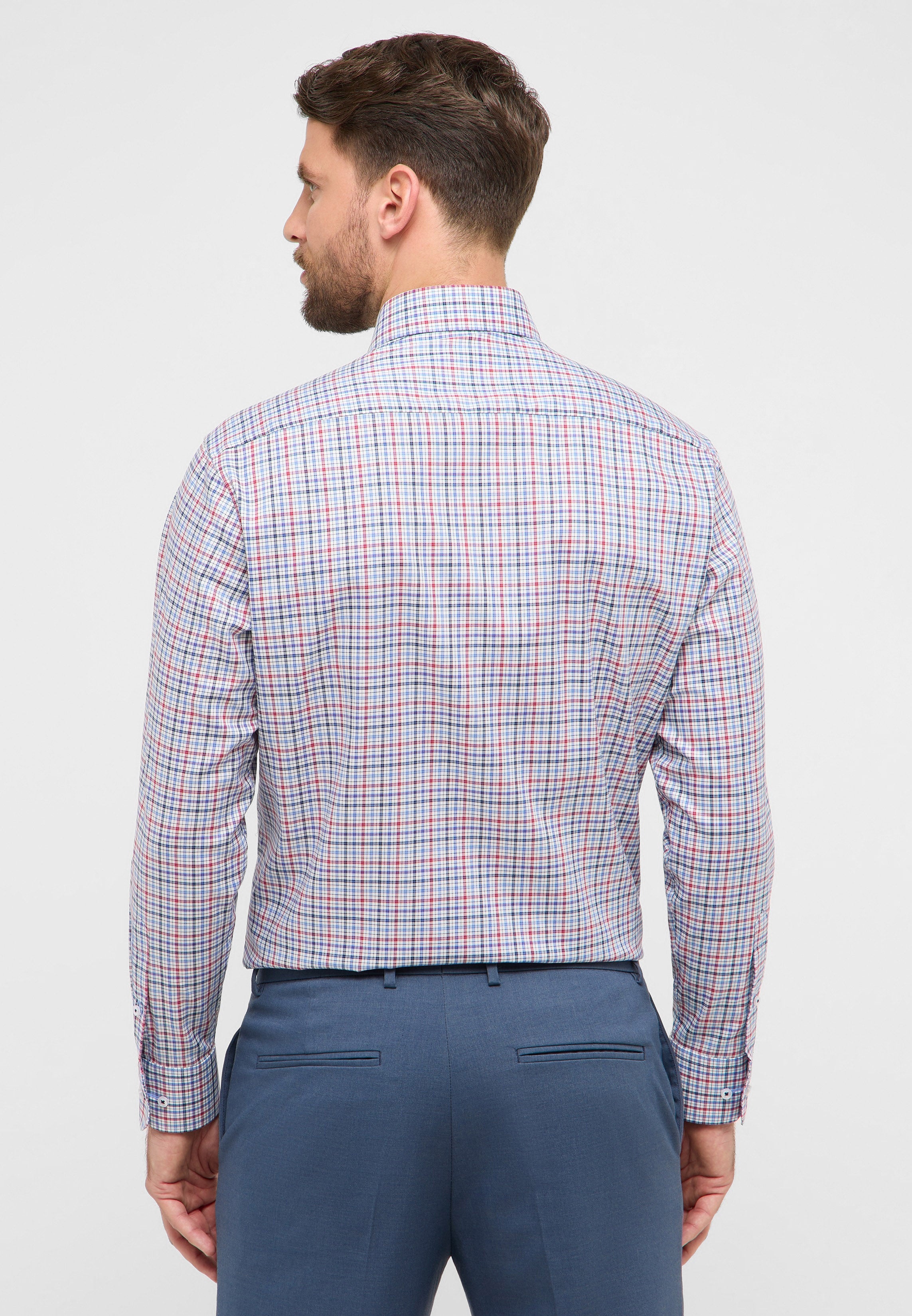 ETERNA COMFORT FIT Langarm Hemd - Harbor Check Rose - 1278-50-E114 von Eterna