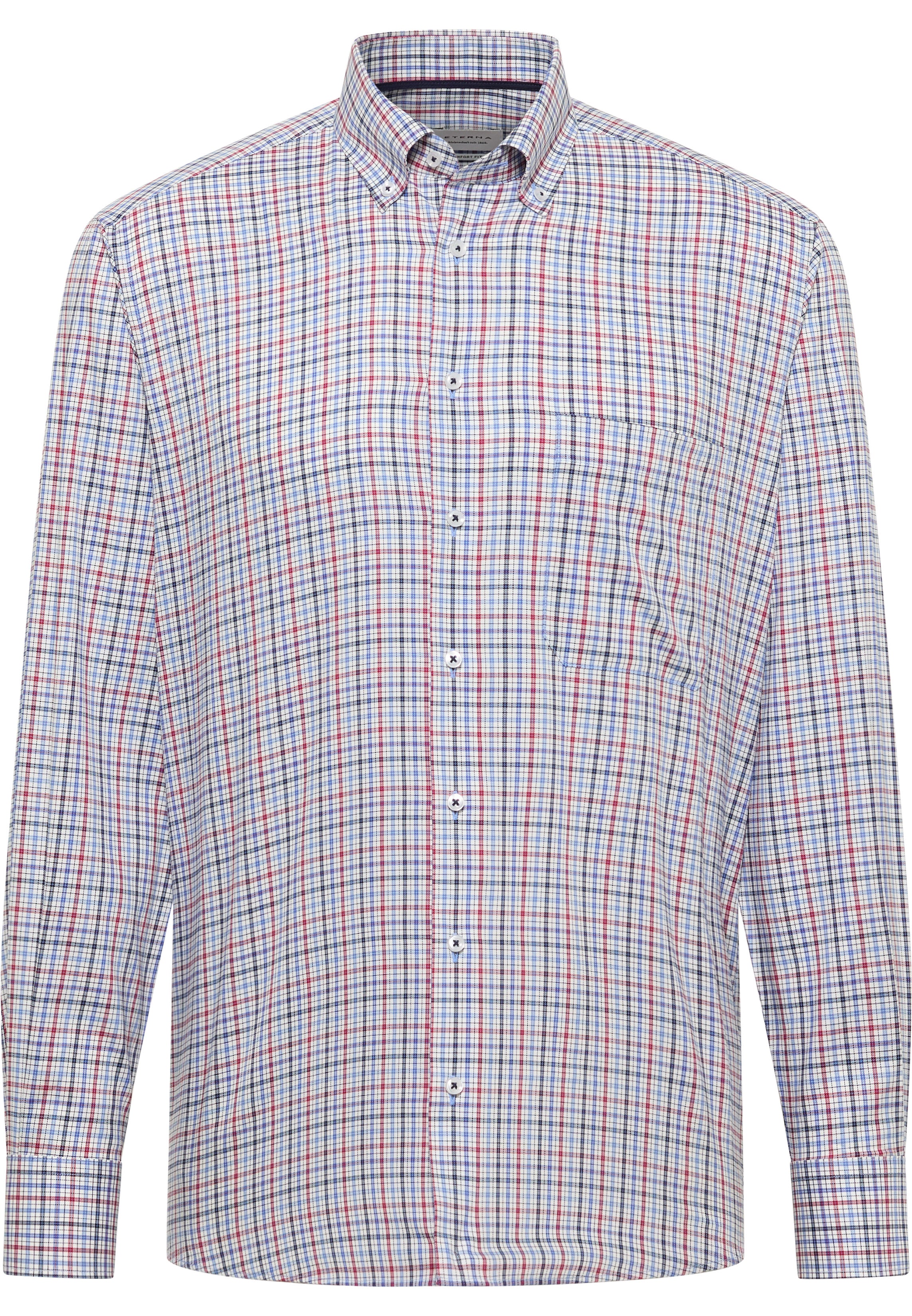 ETERNA COMFORT FIT Langarm Hemd - Harbor Check Rose - 1278-50-E114