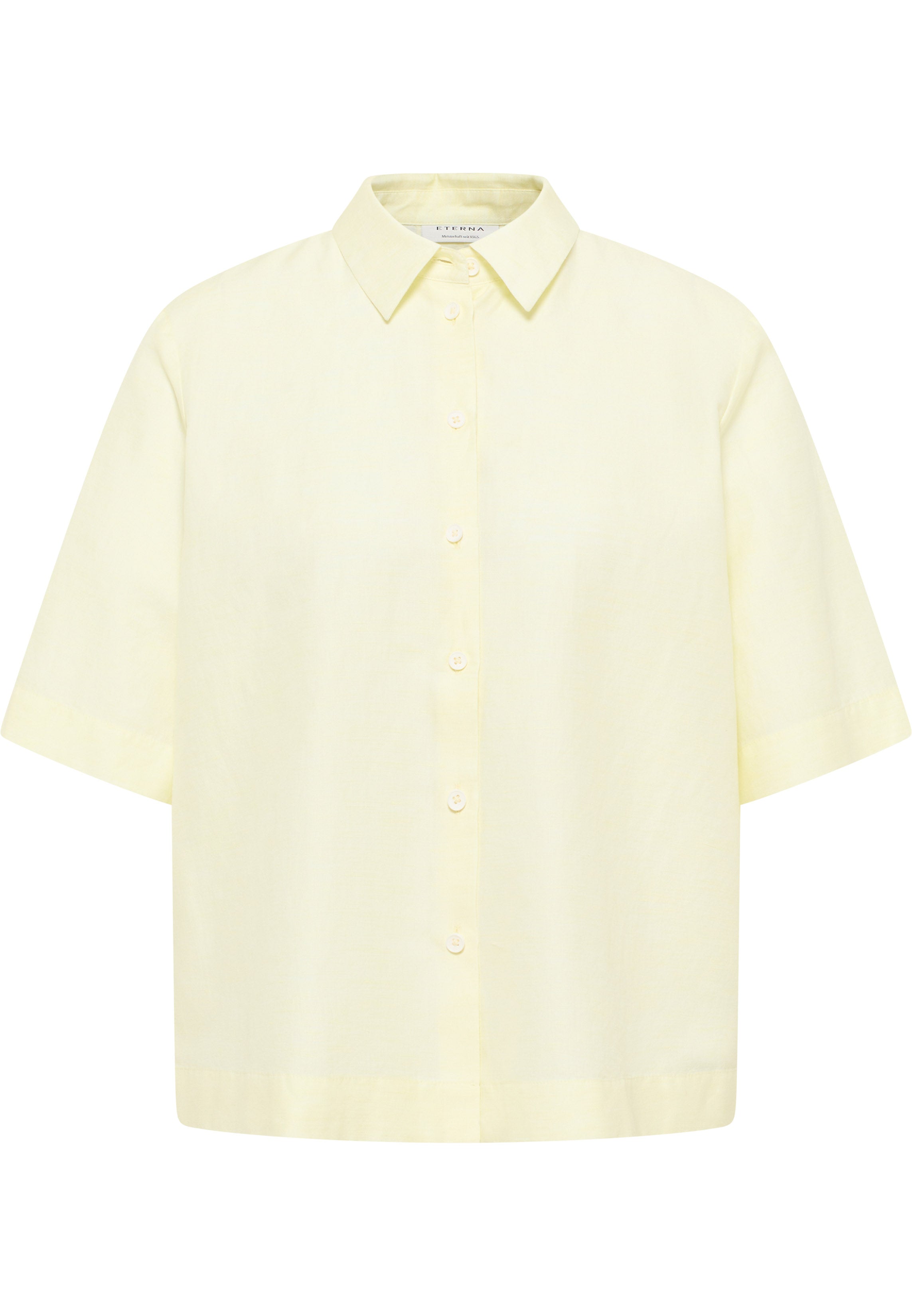 ETERNA LOOSE FIT Kurzarm Bluse - Lemon Cream - 5155-72-H366