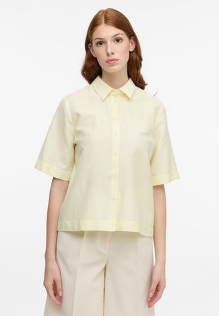 ETERNA LOOSE FIT Kurzarm Bluse - Lemon Cream - 5155-72-H366