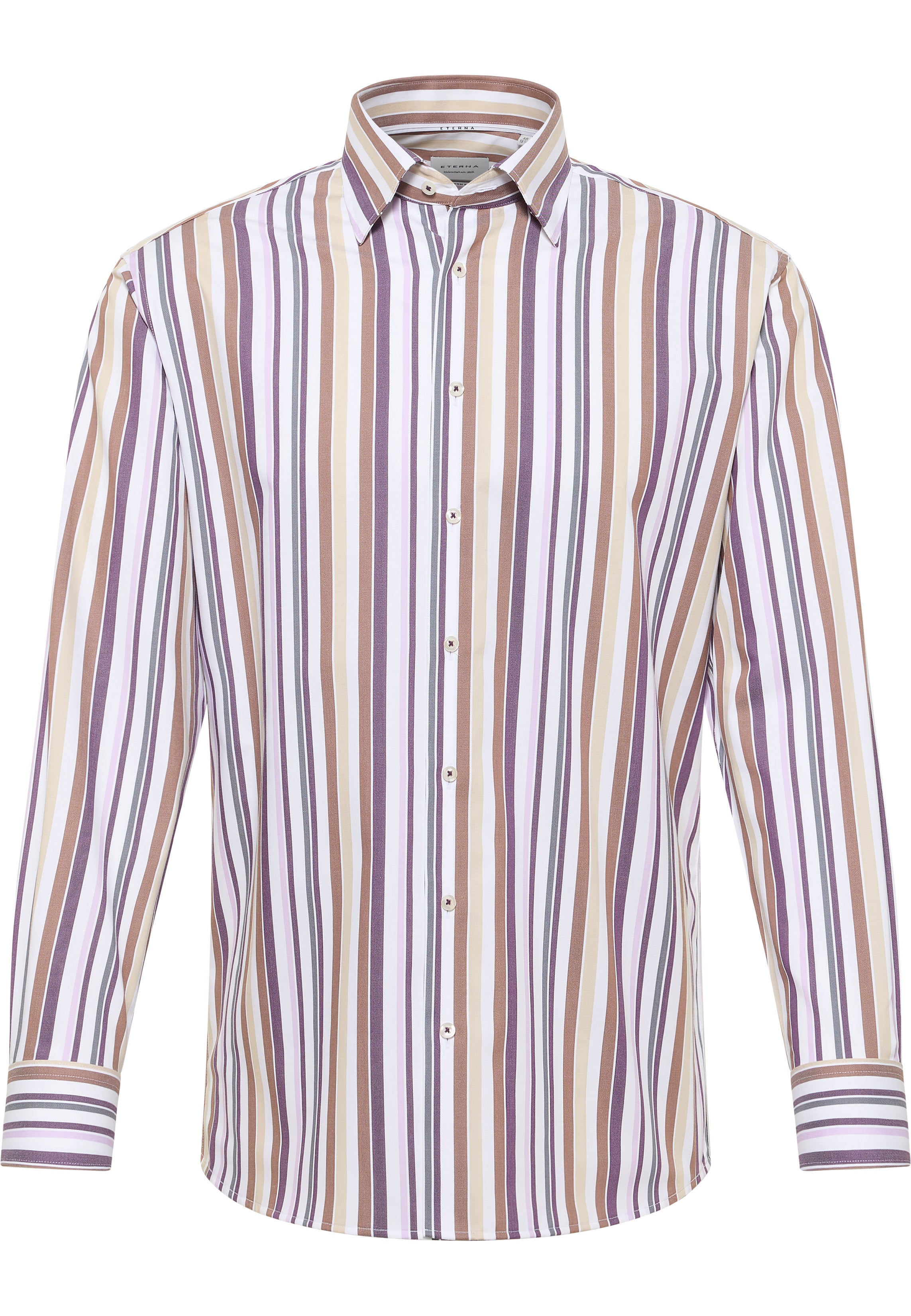 ETERNA MODERN FIT Langarm Hemd - Lavender Atlas Stripe - 1245-96-X11U