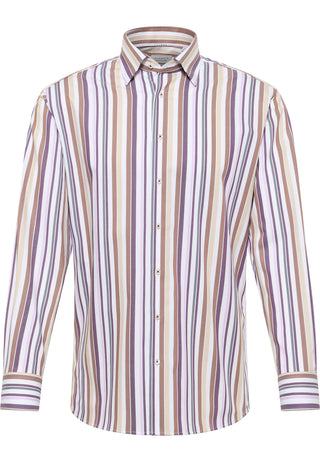 ETERNA MODERN FIT Langarm Hemd - Lavender Atlas Stripe - 1245-96-X11U
