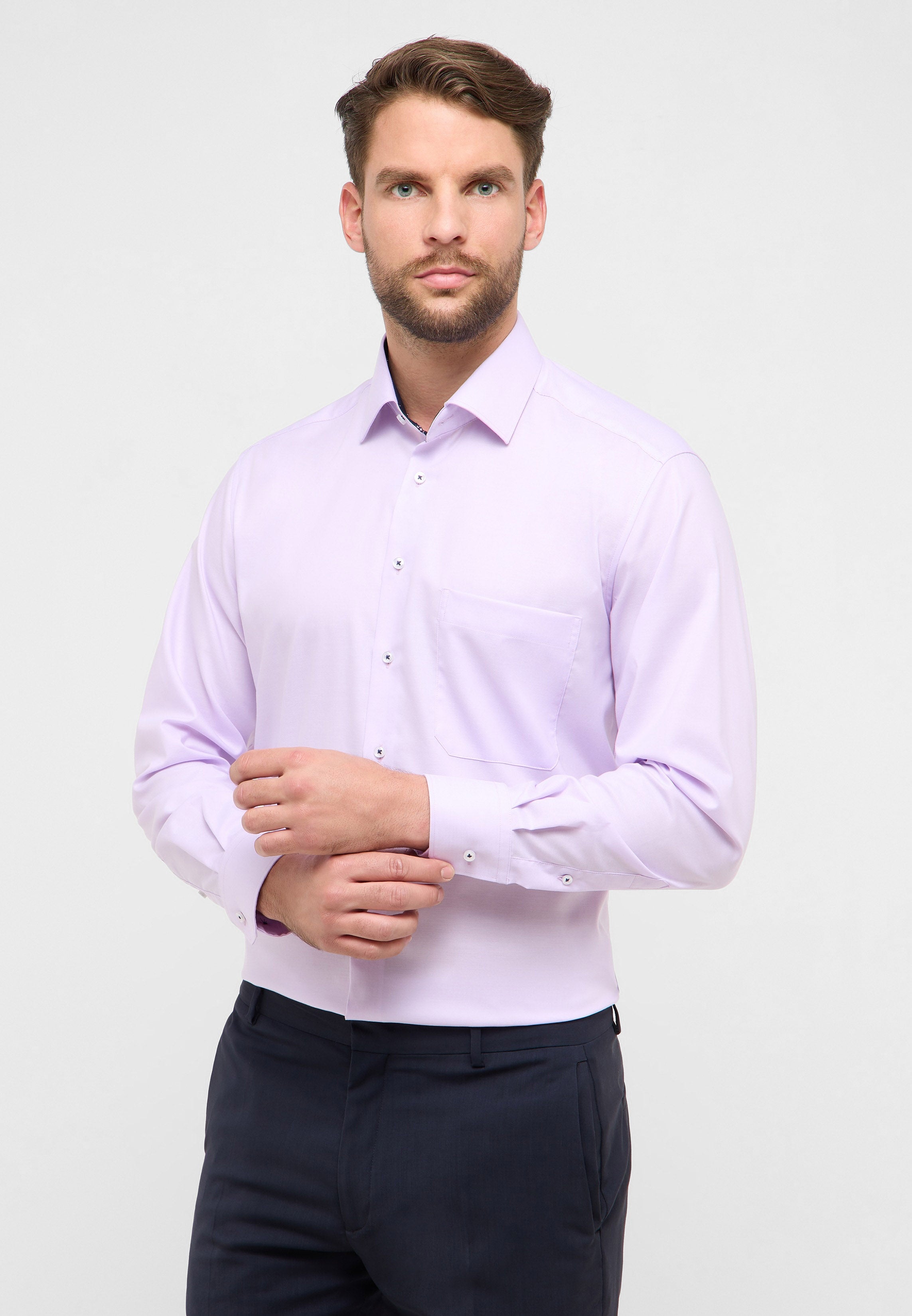 ETERNA COMFORT FIT Langarm Hemd - Lavender Horizon - 1246-92-E15K von Eterna