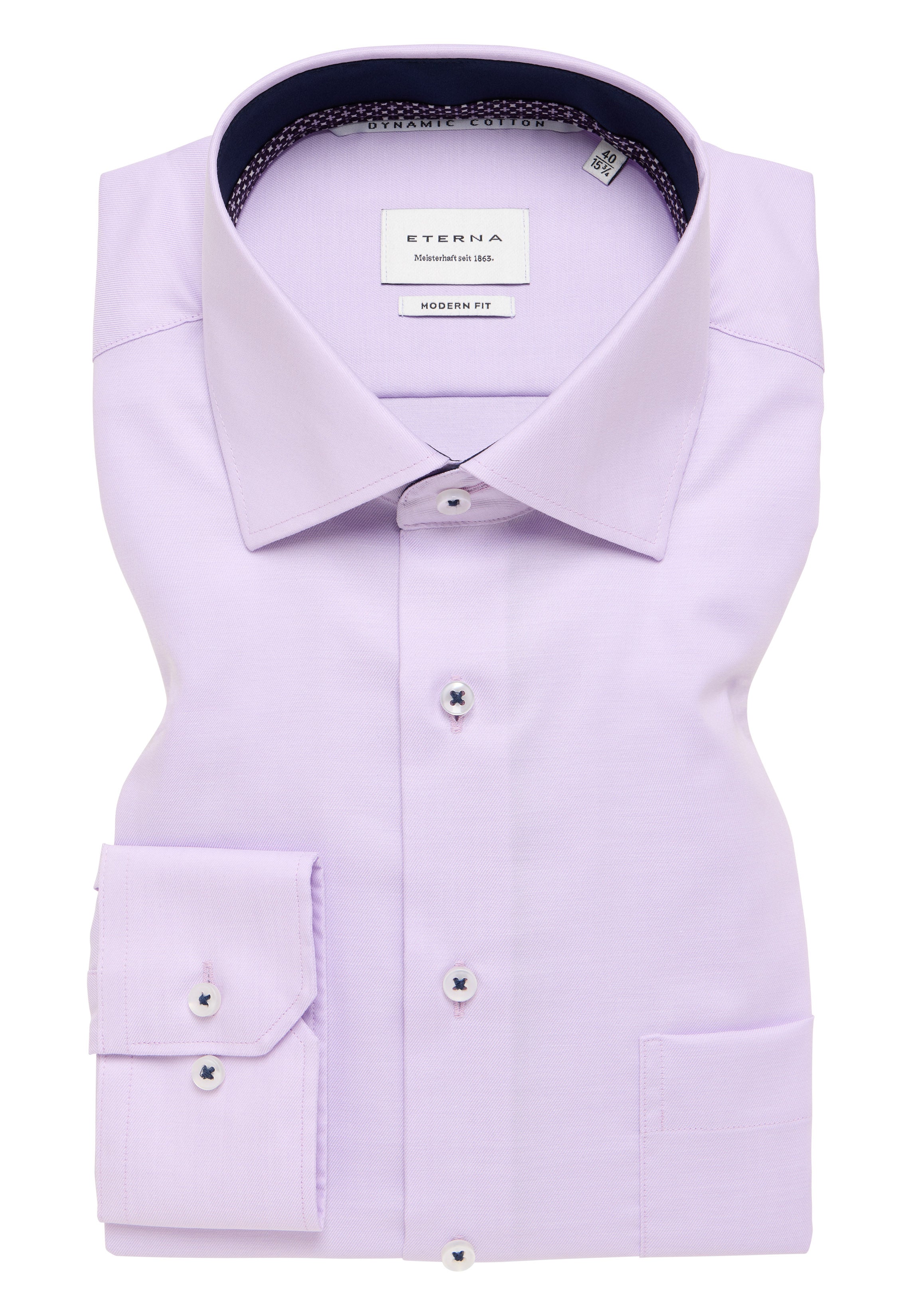 ETERNA MODERN FIT Langarm Hemd - Lilac Mist Blue - 1246-92-X15K