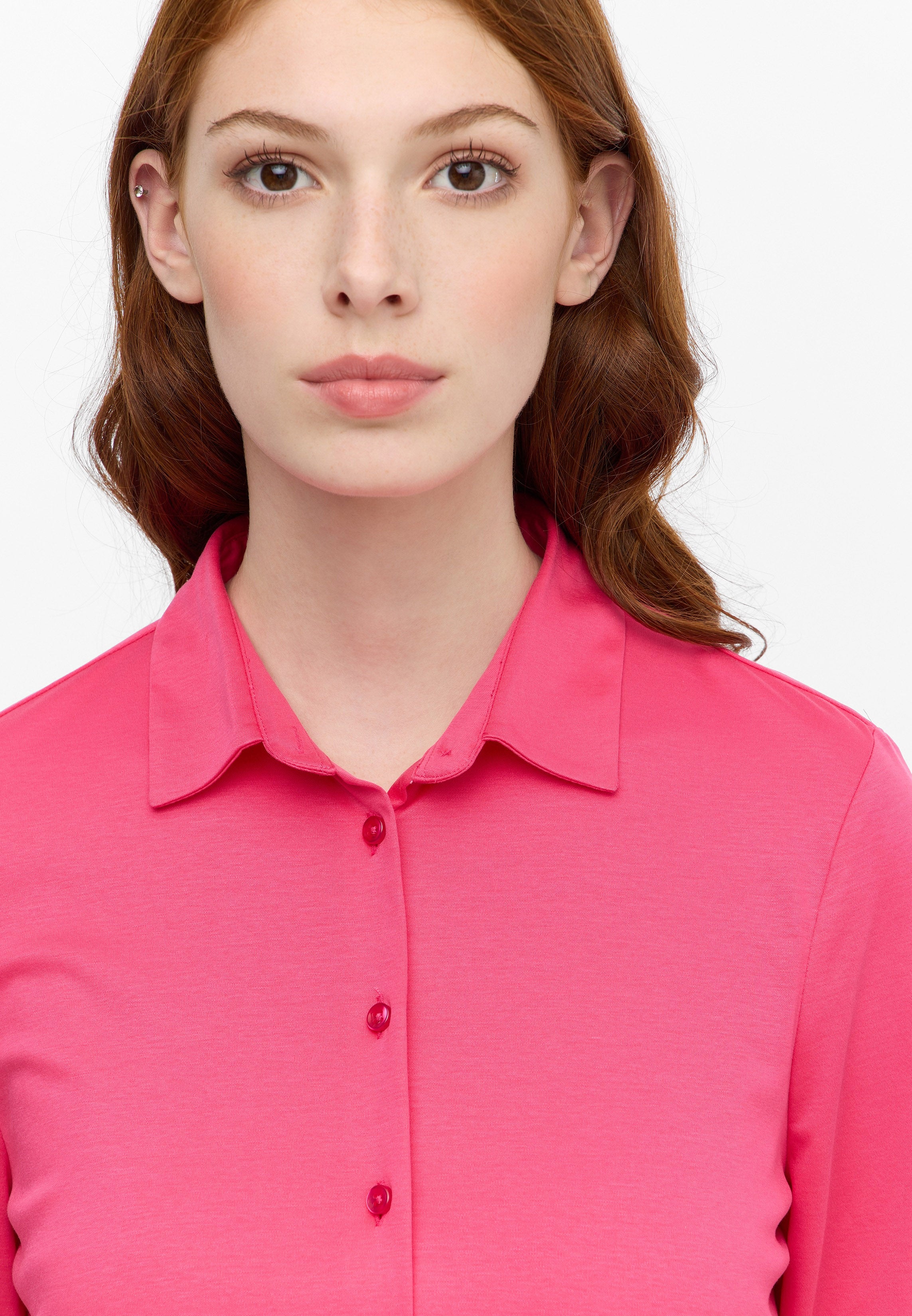 ETERNA FITTED Langarm Bluse - Candy Rose Pink - 5158-52-DF05 von Eterna