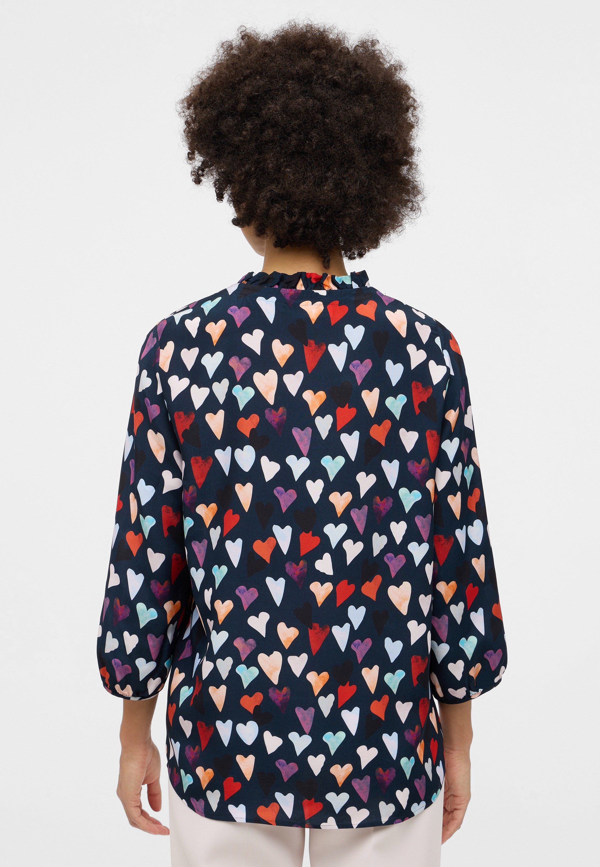 ETERNA LOOSE FIT Bluse - Heartsplash Navy - 7178-18-R365 von Eterna