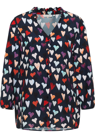ETERNA LOOSE FIT Bluse - Heartsplash Navy - 7178-18-R365