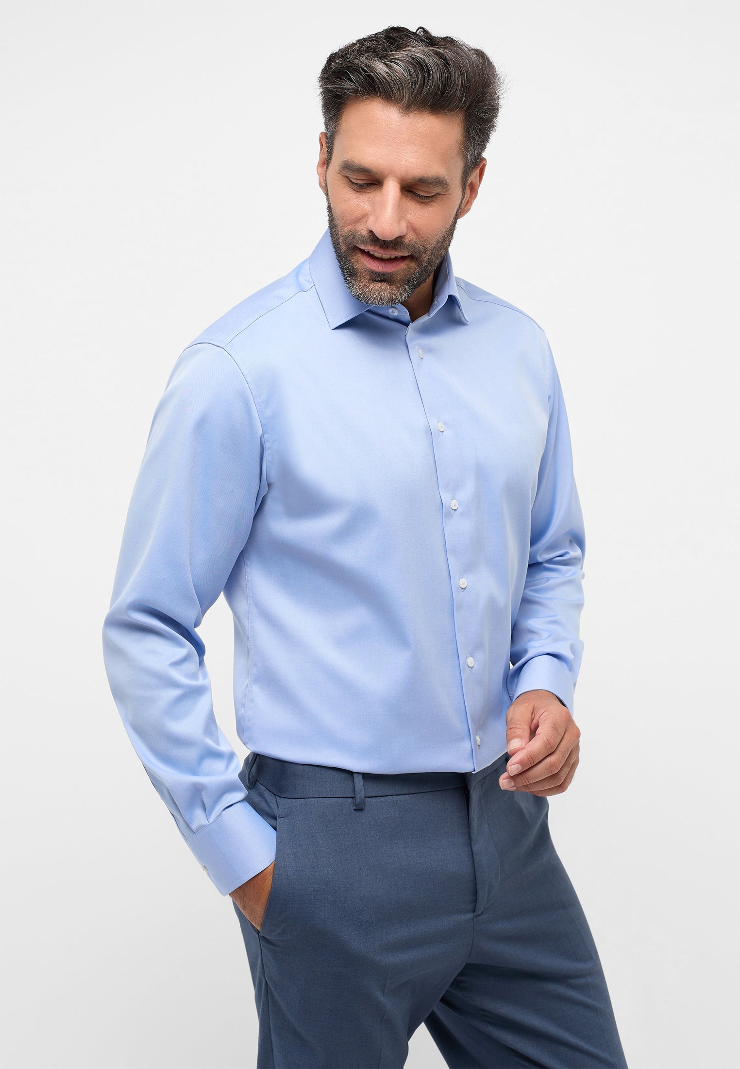 ETERNA MODERN FIT COVER SHIRT Langarm Hemd - Sky Washed Breeze - 8817-14-X18K von Eterna