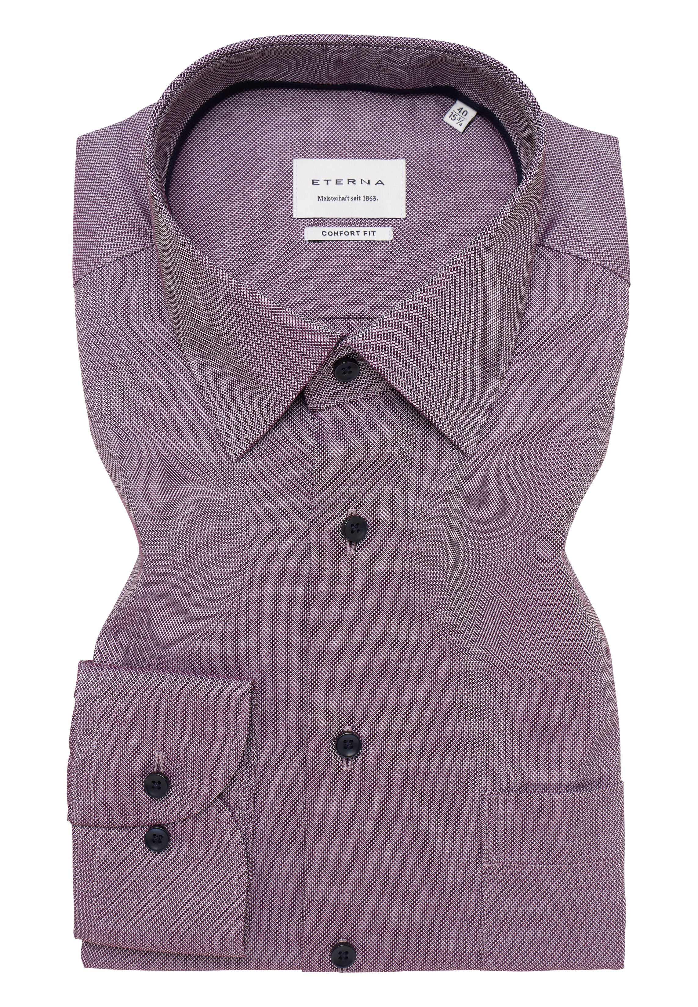 ETERNA COMFORT FIT Langarm Hemd - Violet Mist Red - 8464-59-E181 von Eterna