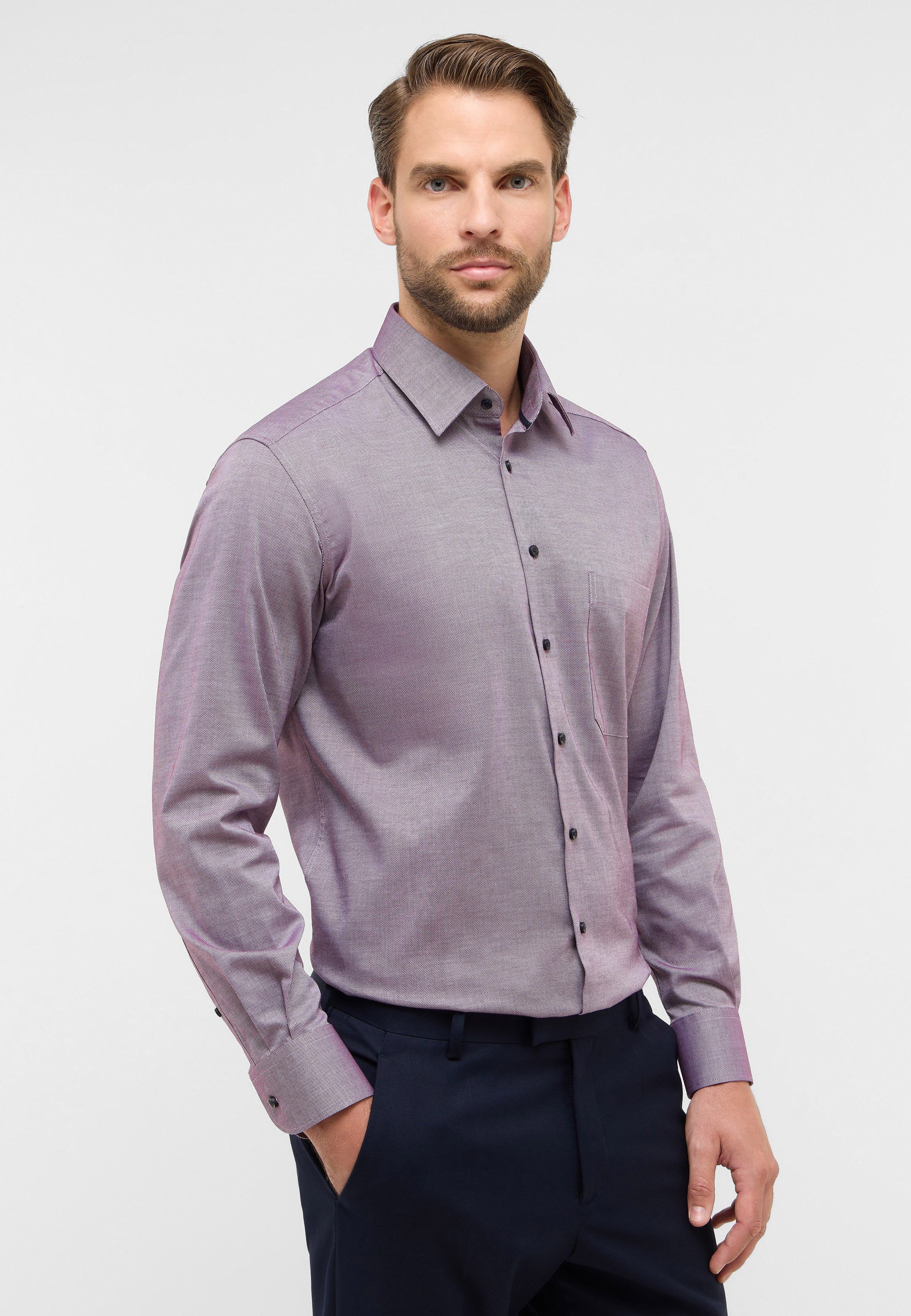ETERNA COMFORT FIT Langarm Hemd - Violet Mist Red - 8464-59-E181
