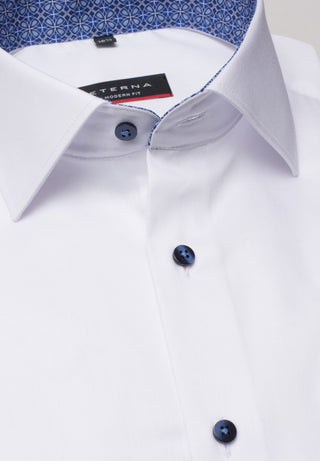 ETERNA MODERN FIT Kurzarm Hemd - Arctic White Navy - 3921-00-C15K