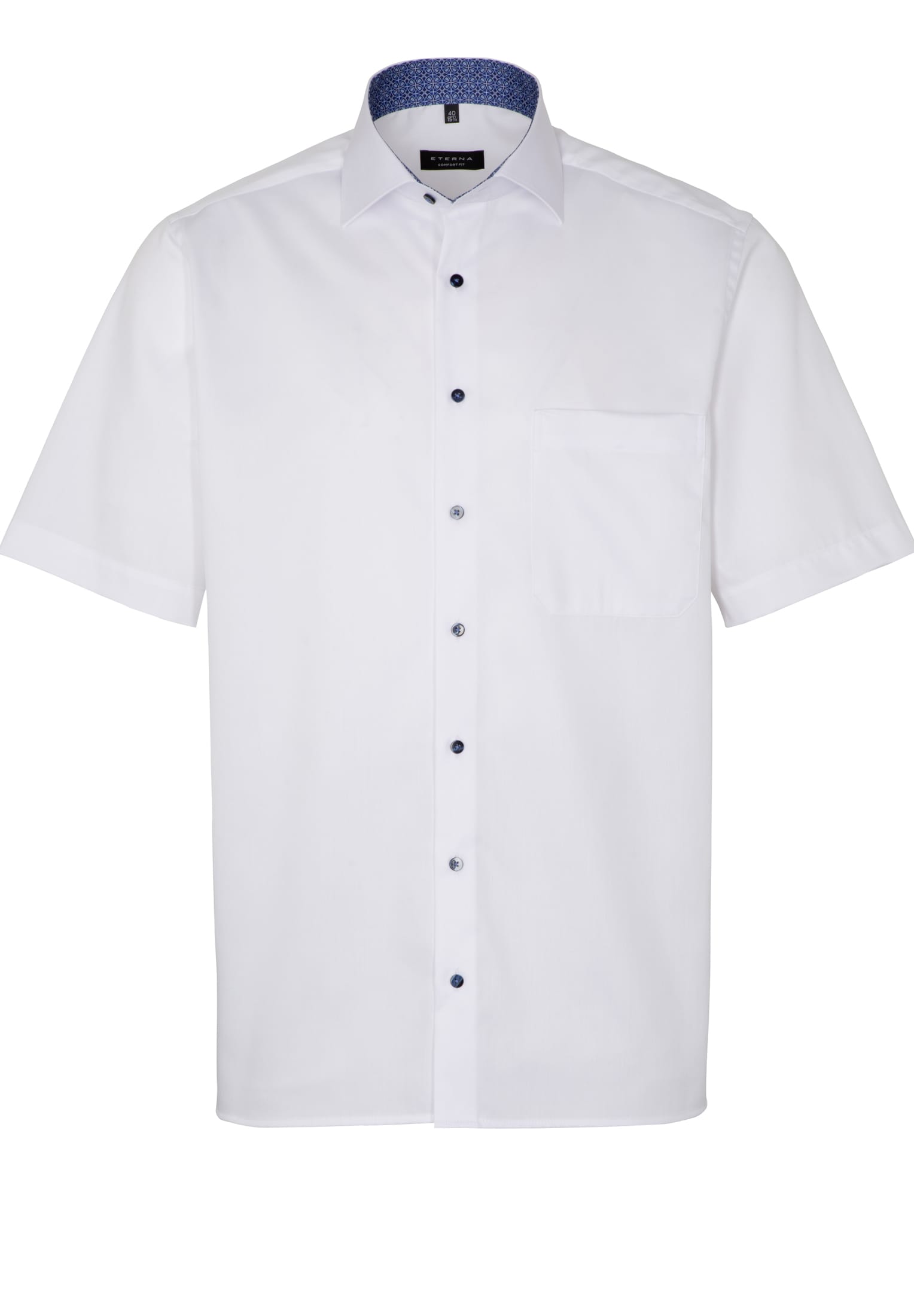 ETERNA COMFORT FIT Kurzarm Hemd - Cloud White Navy - 3921-00-K15K