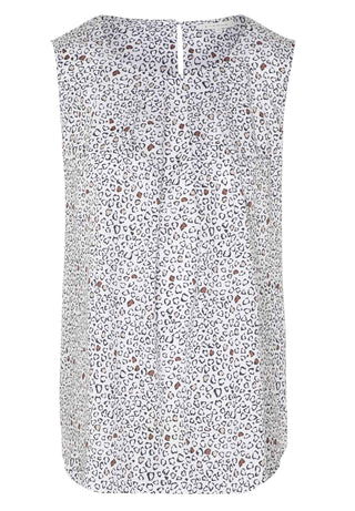 ETERNA CLASSIC FIT Ohne Arm Bluse - Snow Leopard Ivory - 7472-01-A673