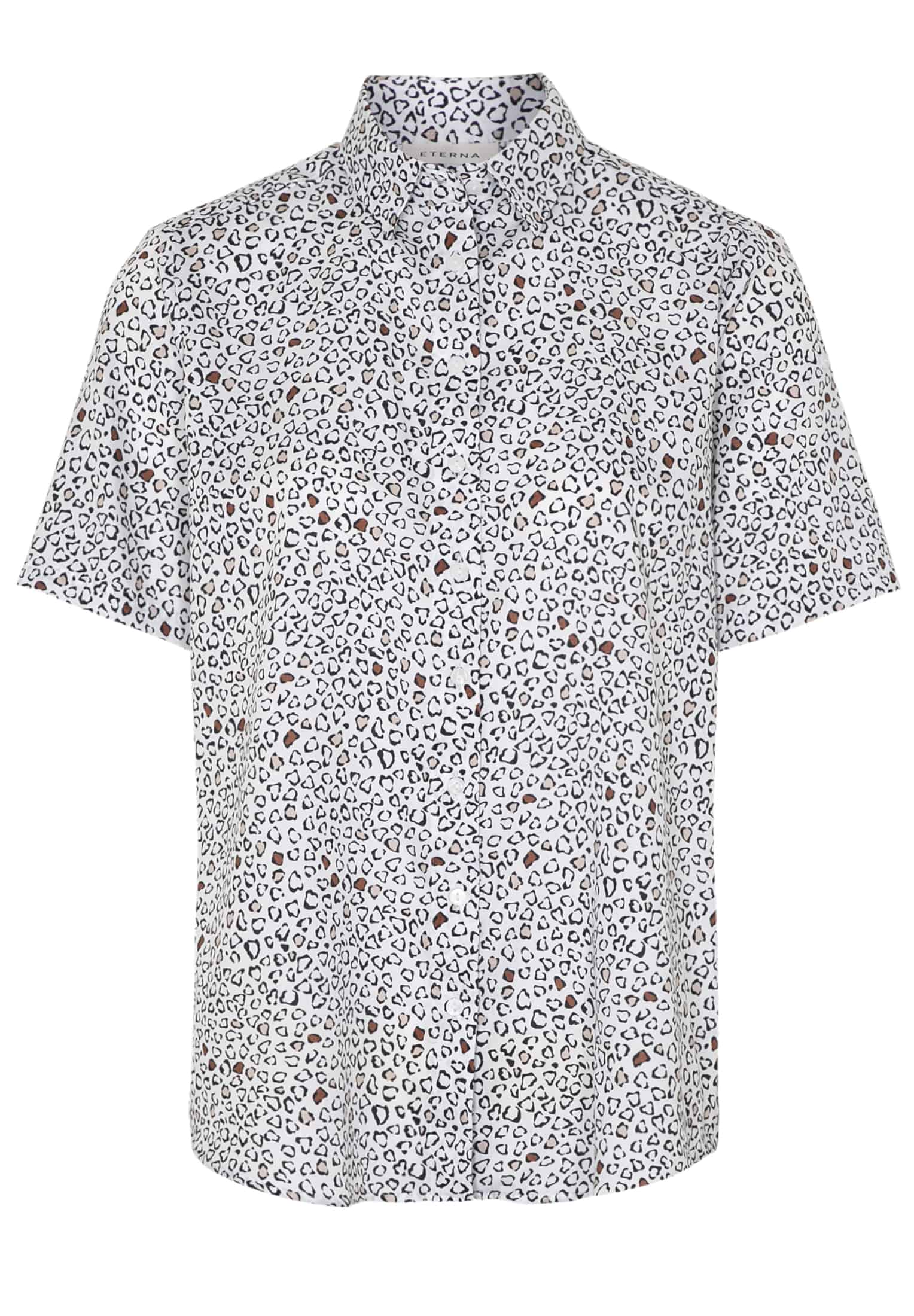 ETERNA CLASSIC FIT Kurz Arm Bluse - Snow Leopard Confetti - 7472-01-H642