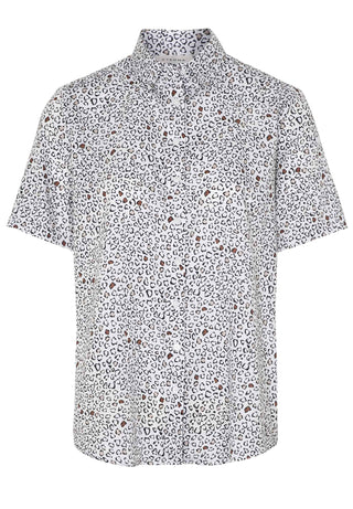 ETERNA CLASSIC FIT Kurz Arm Bluse - Snow Leopard Confetti - 7472-01-H642