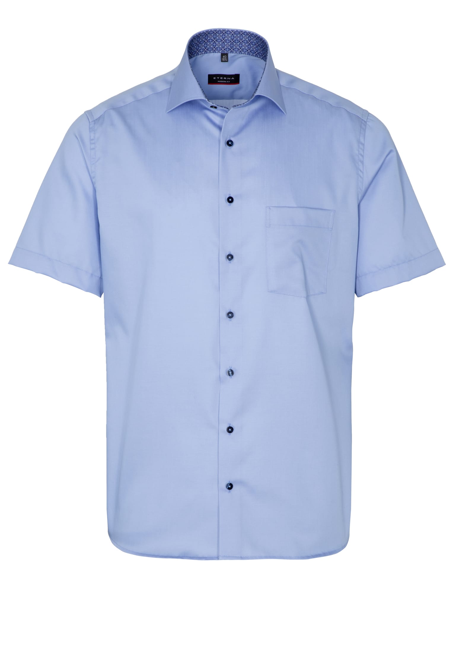 ETERNA MODERN FIT Kurzarm Hemd - Airy Riviera Blue - 3921-12-C15K