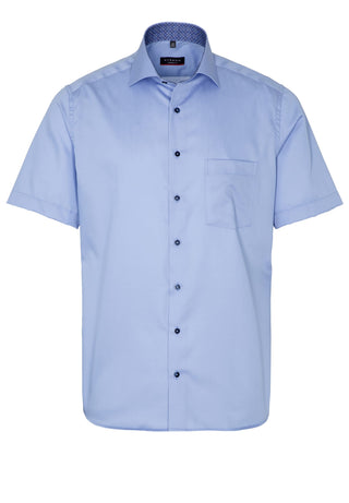 ETERNA MODERN FIT Kurzarm Hemd - Airy Riviera Blue - 3921-12-C15K